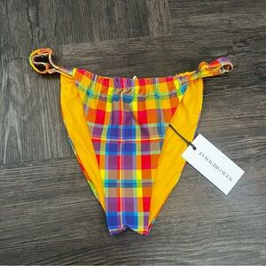 NWT Multi Color Cheeky Thong Swim Bottoms size Small WeWoreWhat
